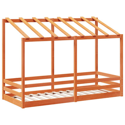Techo De Cama Infantil Madera Maciza Marrón 75x190 Cm_2
