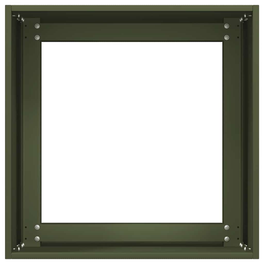 Jardinera De Acero Laminado En Frío Verde Oliva 40x40x40 Cm_4