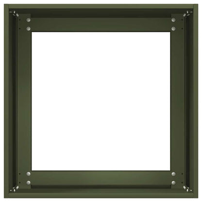 Jardinera De Acero Laminado En Frío Verde Oliva 40x40x40 Cm_4