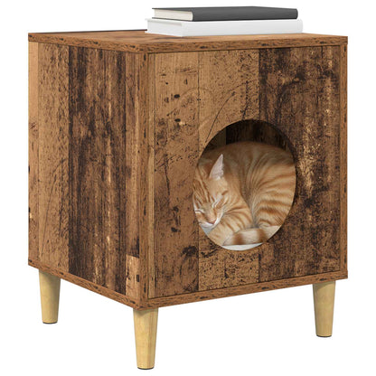 Casa Para Gatos Madera Vieja 42,5 X 40 X 53 Cm_2
