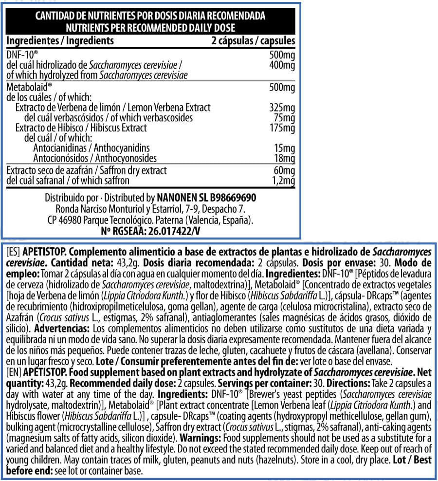 Real Apetistop - 60 Cápsulas - Inhibidores De Apetito - Big_5