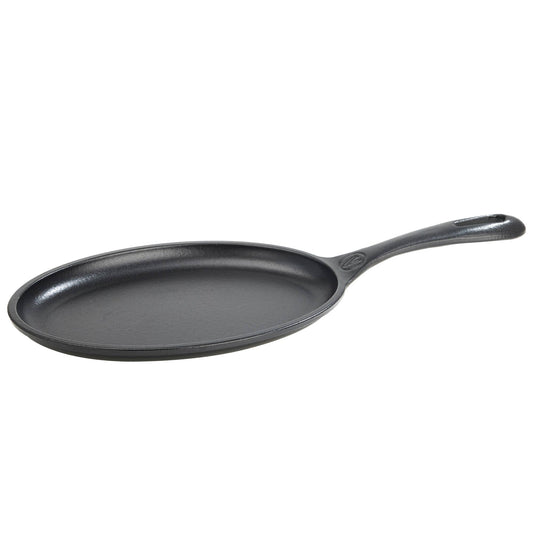 Victoria Sartén Fajita Hierro Fundido Esmaltado Inducción 25cm, Apta Fuego, Barbacoa Cast Iron Skillet, 32036, Negro_0