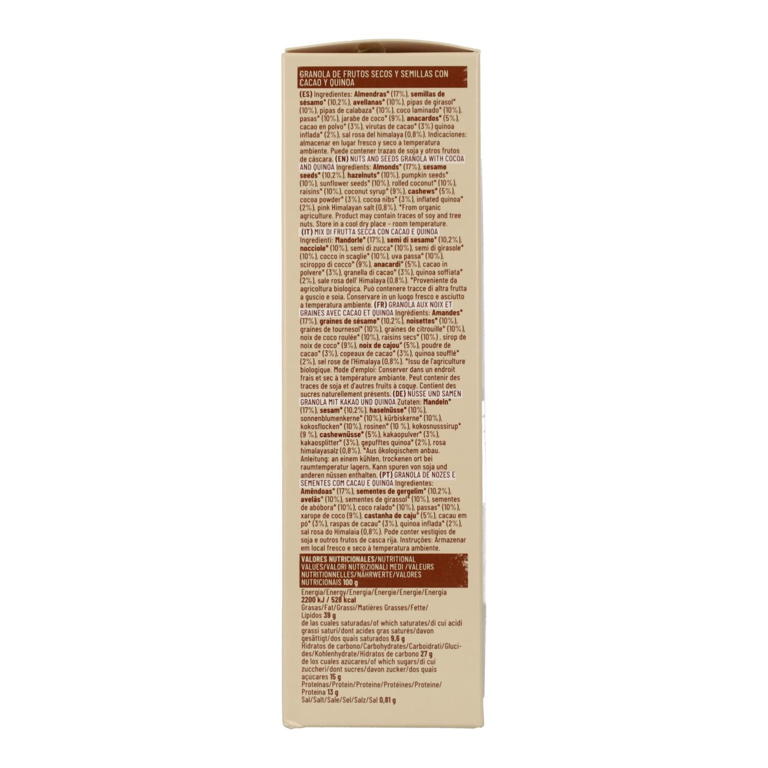 Granola Cacao y Quinoa Bio Natruly 325 g