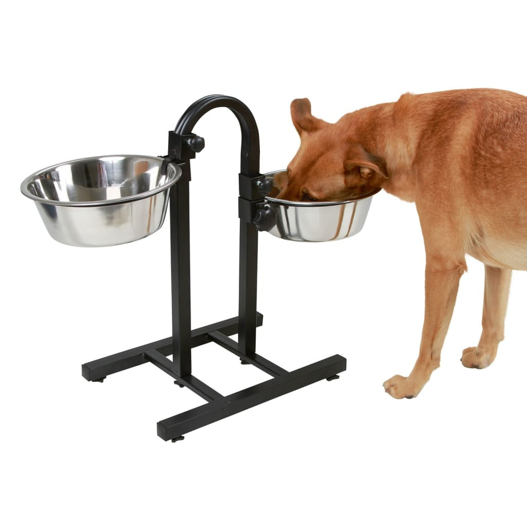 Kerbl Comederos Con Soporte Regulable Deluxe Negro 2x2,8 L 52 Cm_4