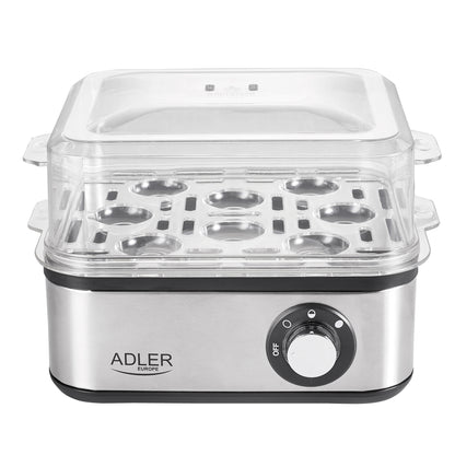 Cuece Huevos Eléctrico, 8 Huevos Cocidos, Ajuste Eléctronico Cocción, Soporte Extraíble, Sin Bpa Adler Ad4486 Plata_1