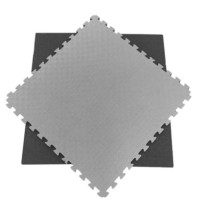 Tatami Puzzle Eva Para Suelo Infantil 1x1m X40mm Negro - Gris Pack Ahorro 10 Unidades_0