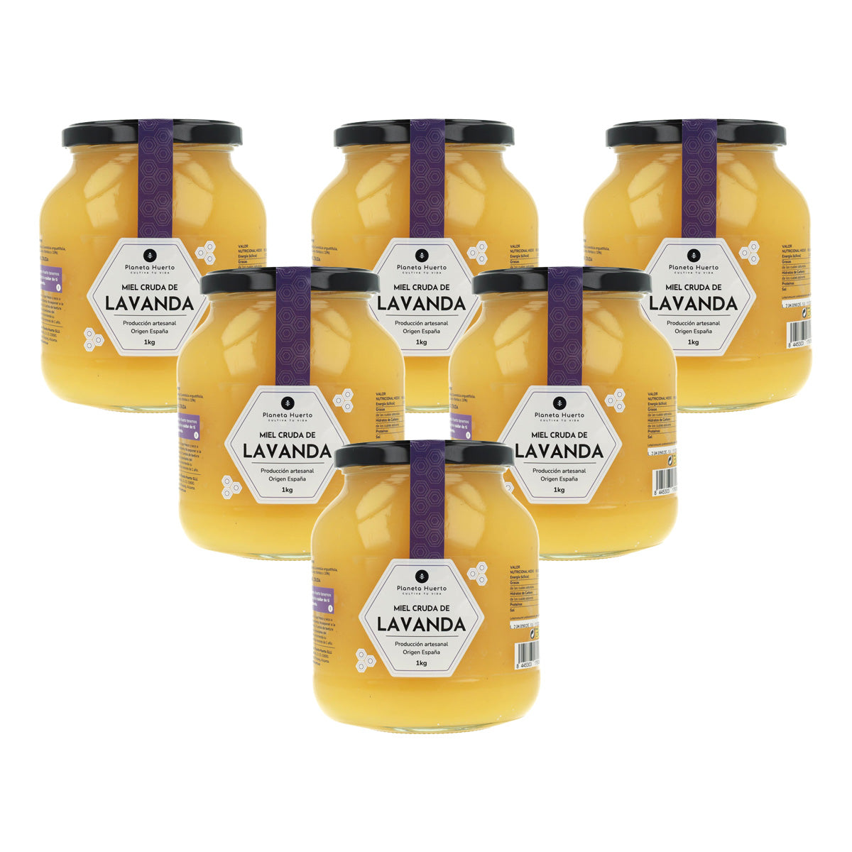 Pack 6x Miel Cruda de Lavanda Planeta Huerto 1 Kg