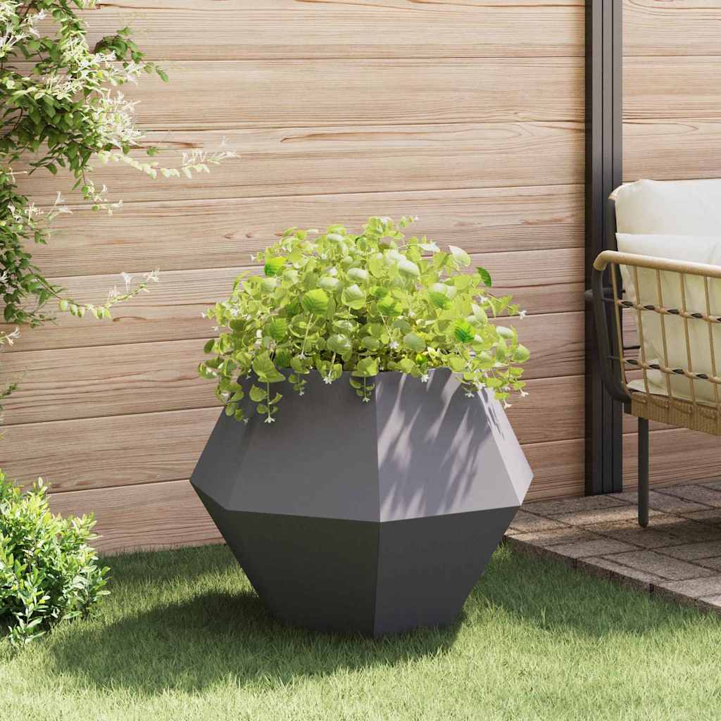 Jardinera 2 Pcs Negro 75 X 75 X 60 Cm Acero_3