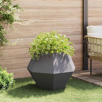 Jardinera 2 Pcs Negro 75 X 75 X 60 Cm Acero_3