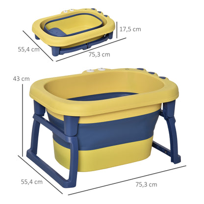 Homcom Bañera Plegable Para Bebé 0-6 Años Patas Antideslizantes 75,3x55,4x43 Cm_2