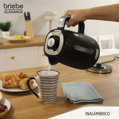 Briebe Elegance Hervidor Agua Eléctrico 1,7l Inalámbrico Ebullición Rápida, Libre De Bpa, Base De 360°, Kt1168blk,negro_3