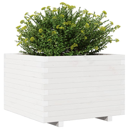 Jardinera Madera Maciza De Pino Blanco 70x70x49,5 Cm_3