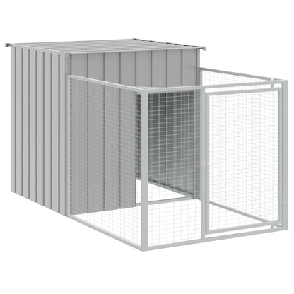 Caseta Perros Corral Acero Galvanizado Gris Claro 110x405x110cm_5