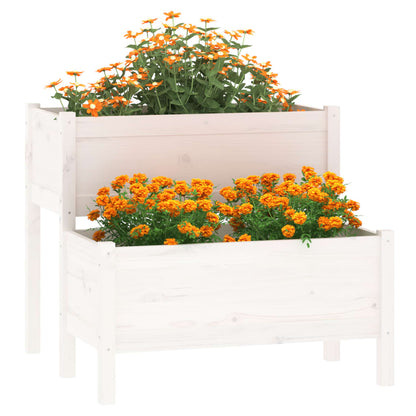 Jardinera Madera Maciza De Pino Blanco 84,5x84x75 Cm_2