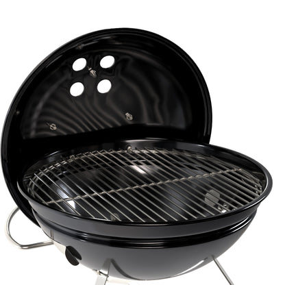 Outsunny Barbacoa De Carbón Portátil Redonda Con Rejilla Tapa Con Soporte Negro_3