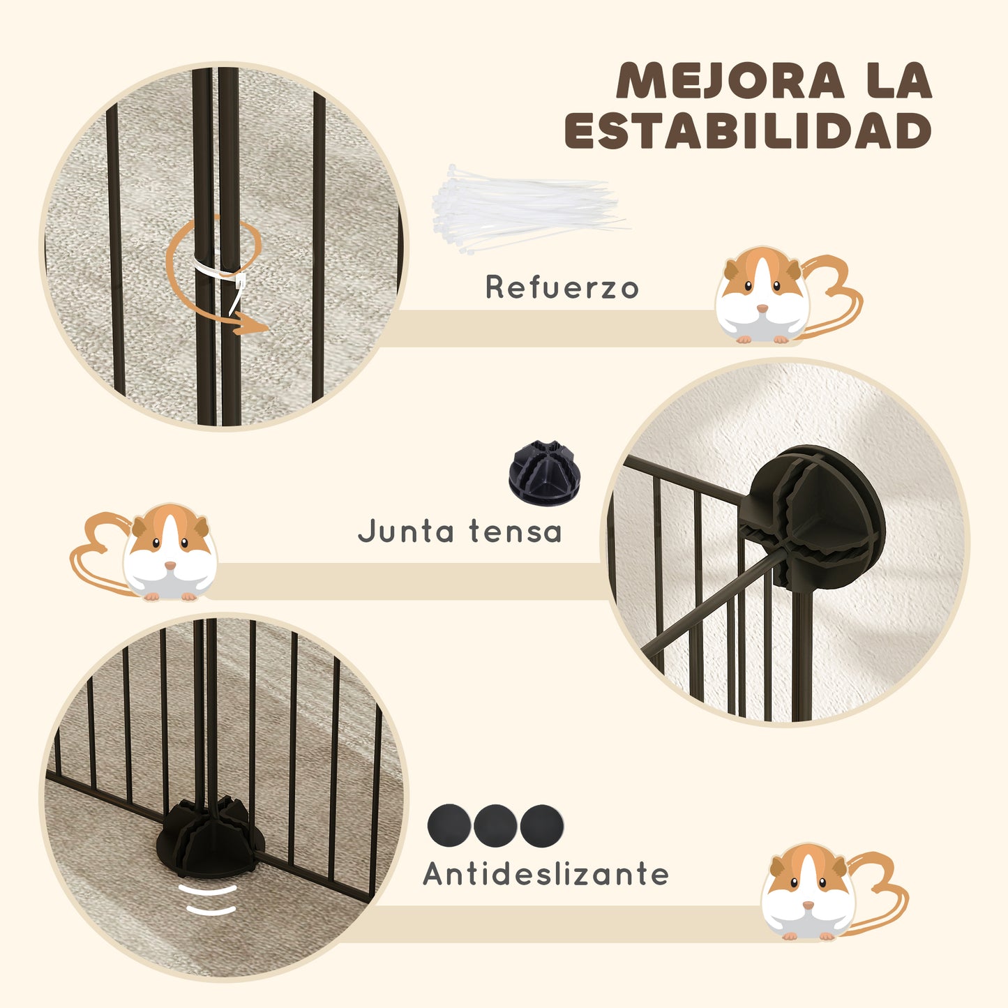 Pawhut Valla Metálica Para Mascotas Con 12 Paneles Diseño Diy 140x70x35 Cm Negro_5