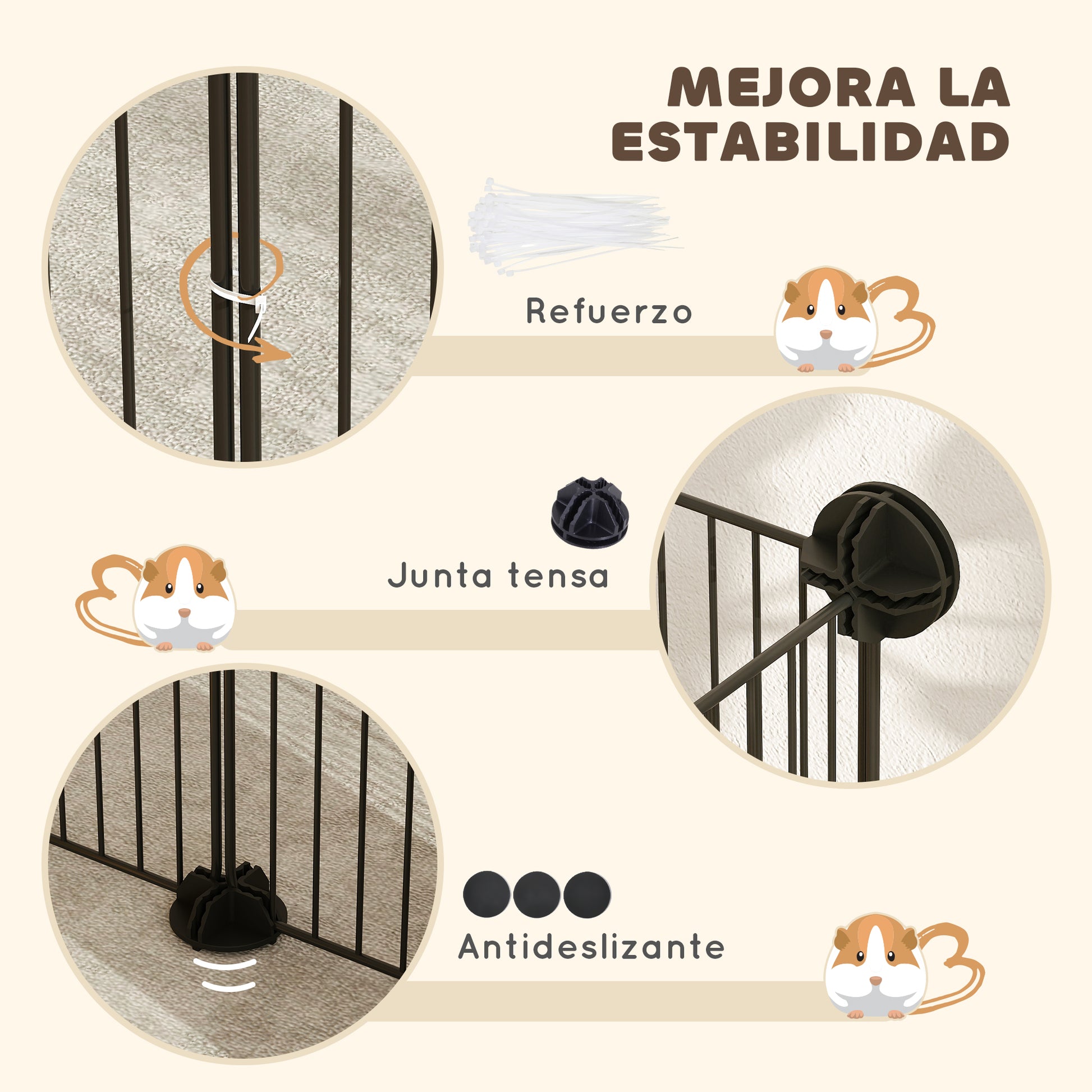 Pawhut Valla Metálica Para Mascotas Con 12 Paneles Diseño Diy 140x70x35 Cm Negro_5