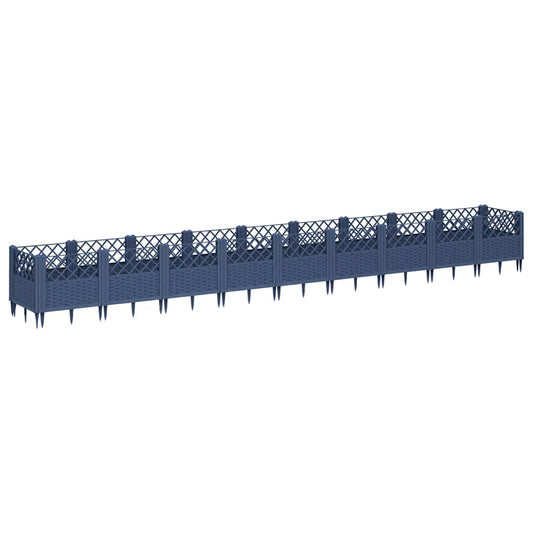 Jardinera Con Clavijas Pp Azul Gris 363,5x43,5x43,5 Cm_0