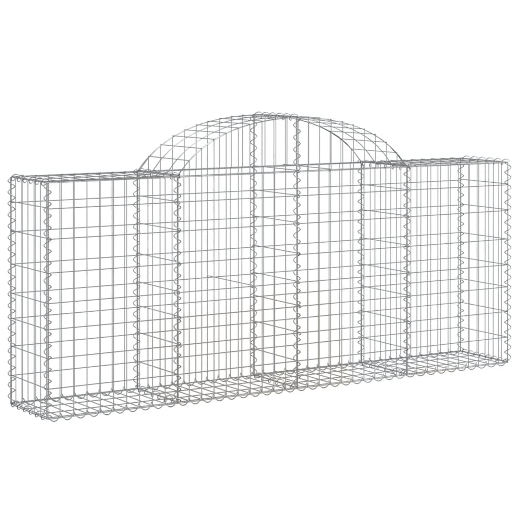 Cestas De Gaviones 14 Uds Forma De Arco Hierro 200x30x80/100 Cm_2