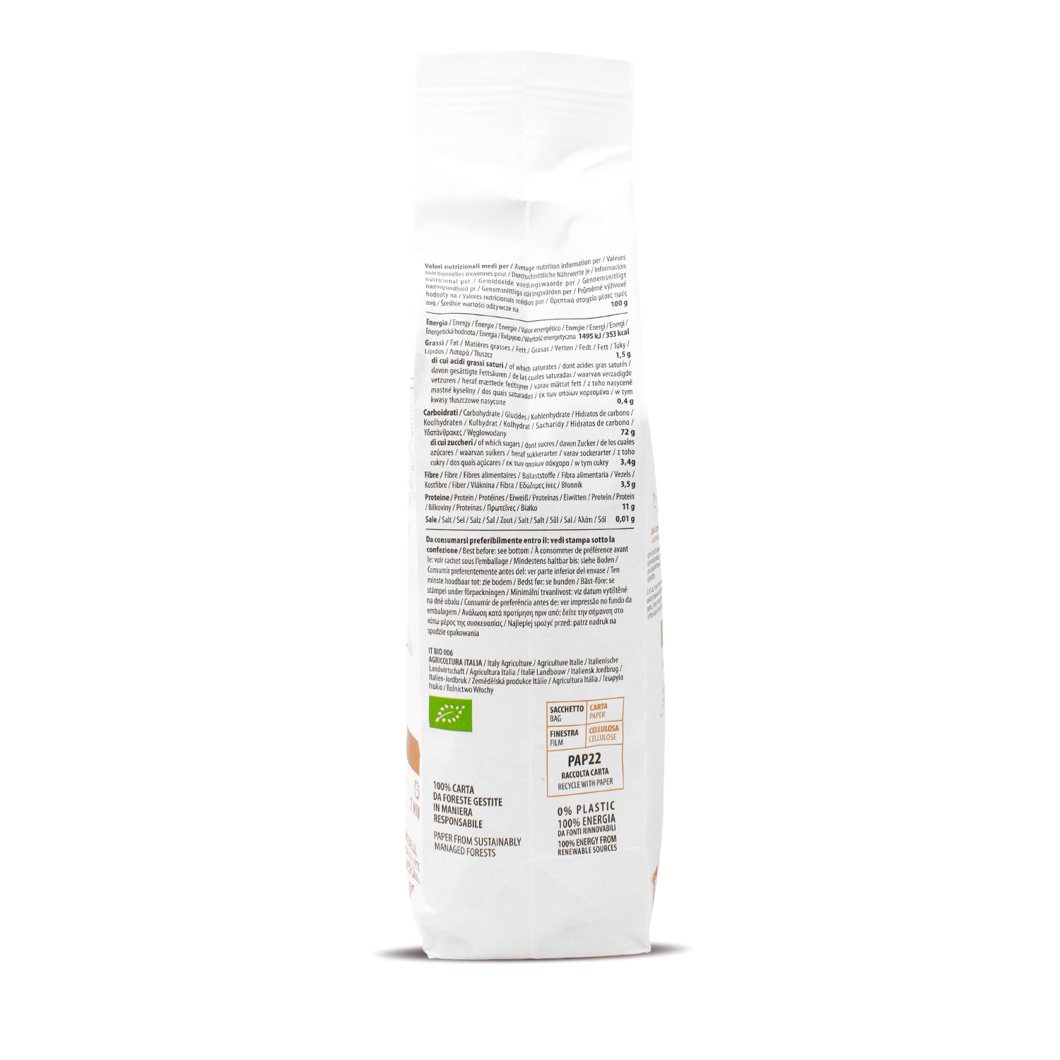 Fusilli tricolor de trigo bio Girolomoni 500g