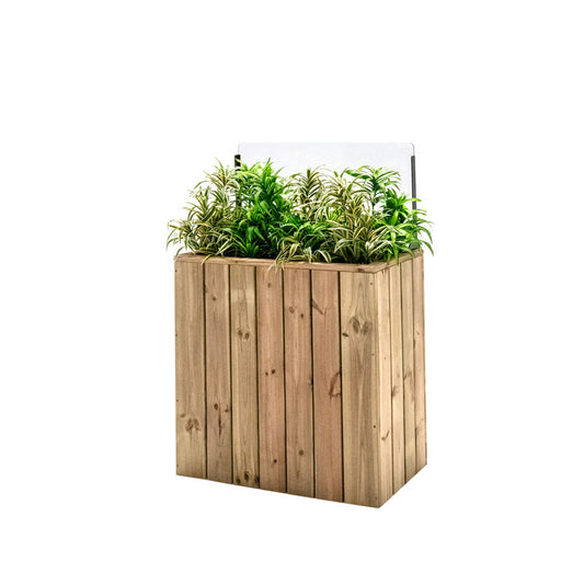 Jardinera Alta De Madera Autoportante Con Cortavientos 40 Cm 75 X 44,5 X 80 Cm Hortalia_0