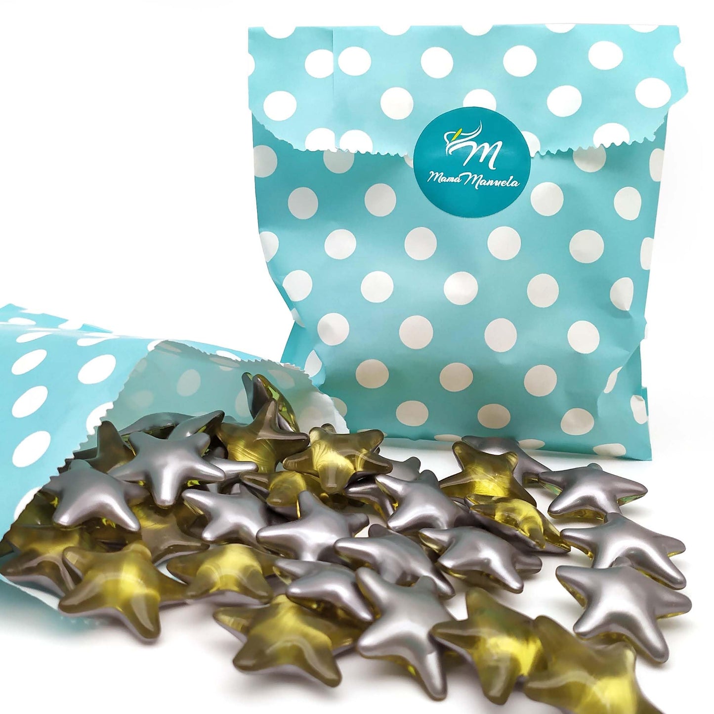 Caja 40 Perlas De Baño Con Aroma A Manzana - Con Aceite De Soja - Hidratante Y Aromática - Forma Estrella_5