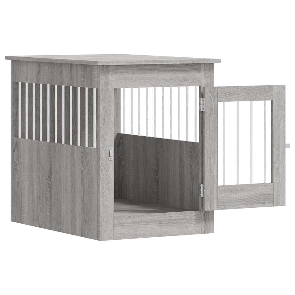 Jaula Para Perros Madera De Ingeniería Gris Sonoma 55x80x68 Cm_5