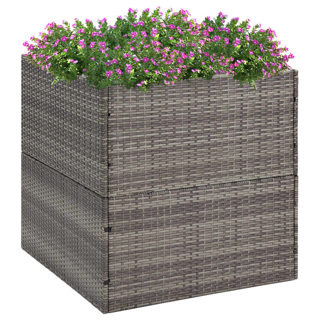 Jardinera Ratán Sintético Gris 80x80x80 Cm_1