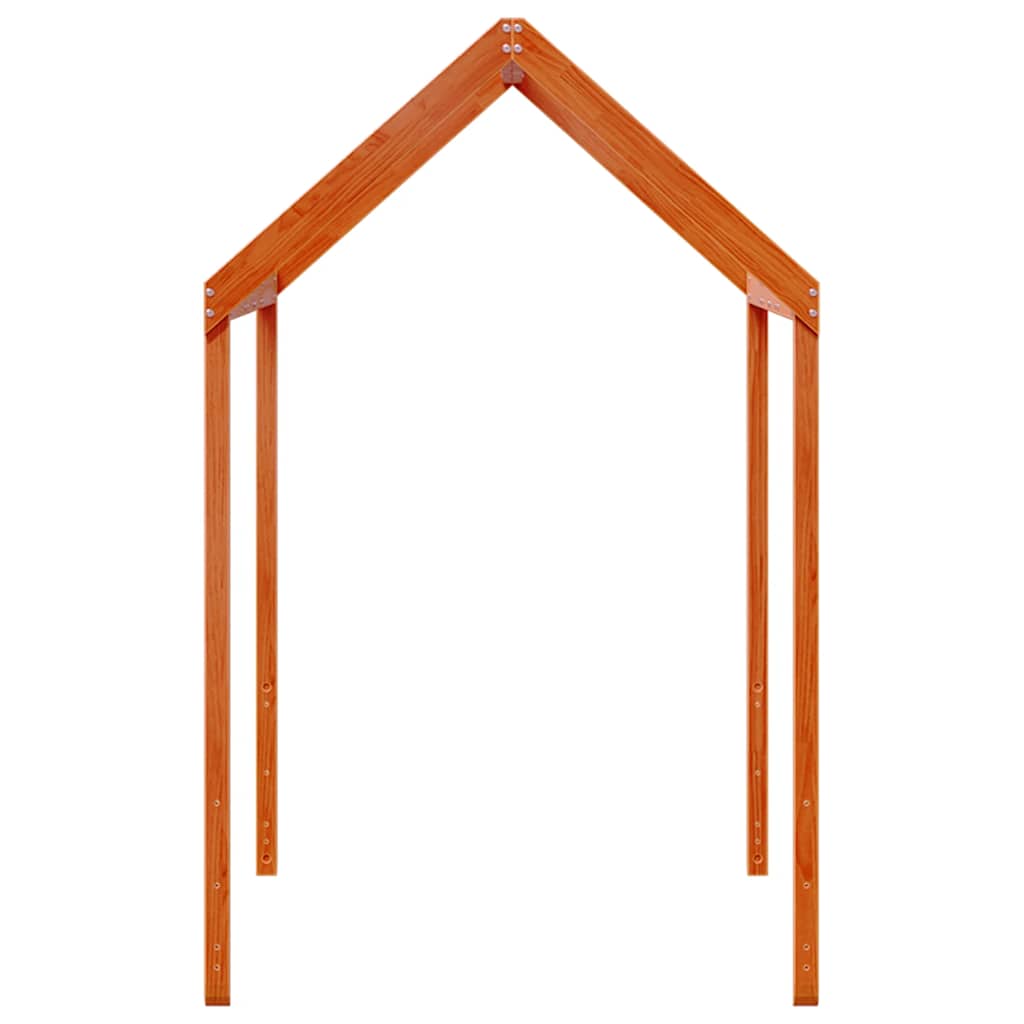 Techo De Cama Infantil Madera Maciza Marrón 207x80,5x151,5 Cm_4