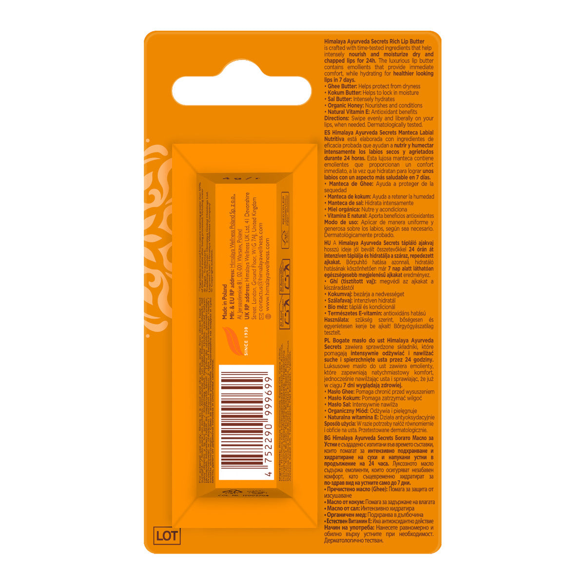 Bálsamo labial Ayurveda manteca enriquecida Himalaya