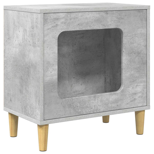 Casa Para Gatos Concreto 51 X 30 X 52 Cm Madera De Ingeniería_0