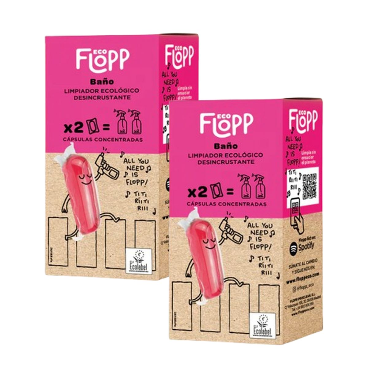 Pack 2 x Limpieza baños ECO Reffil Flopp 2caps