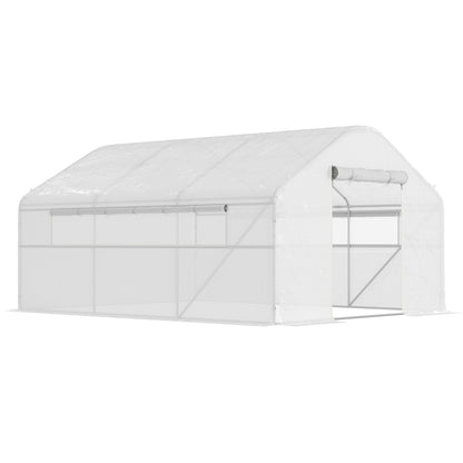 Outsunny Invernadero De Exterior 4x3x2 M Con Cubierta De Pe Anti-uv Blanco_0