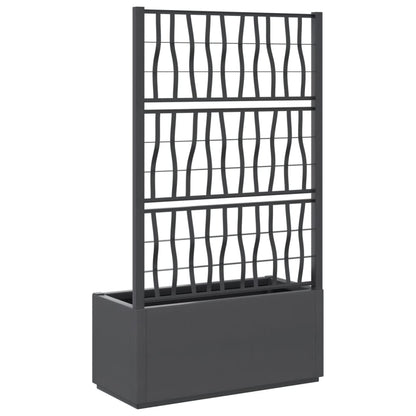 Jardinera Con Enrejado Pp Gris Oscuro 80x36x140 Cm_4