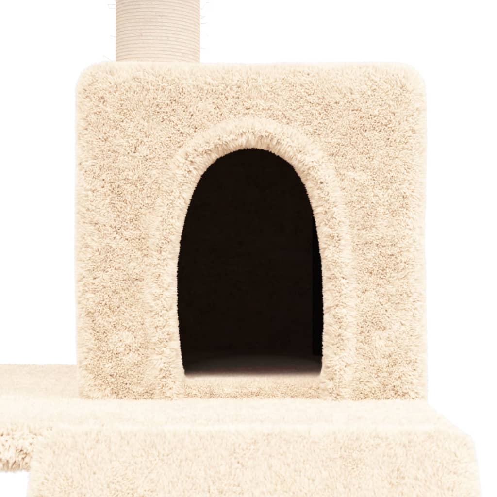 Rascador Para Gatos Con Postes De Sisal Color Crema 82 Cm_5