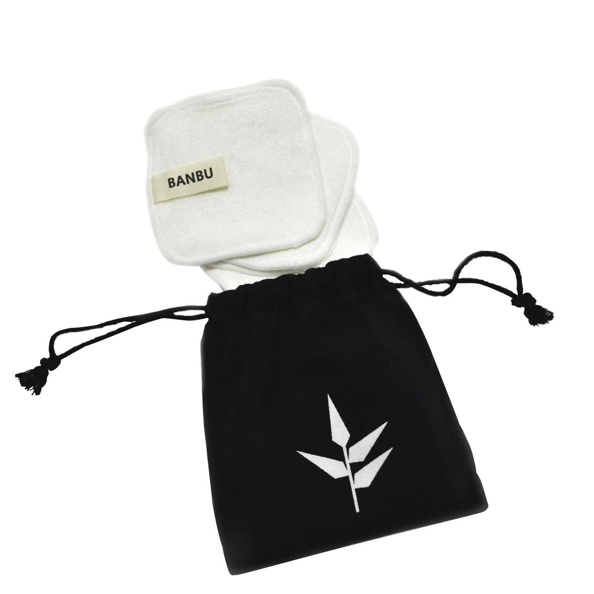 Set 4 Discos Desmaquillantes Reutilizables Blancos + Bolsita de Transporte Banbu