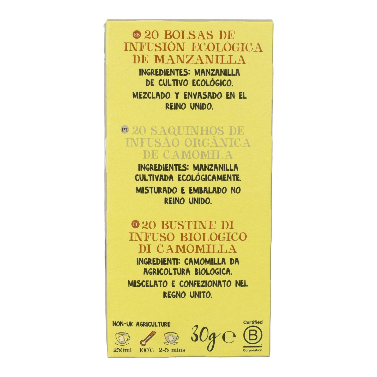 Infusión de Manzanilla Bio Cupper 20 bolsitas