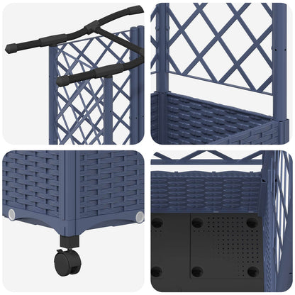 Cama Elevada Con Trellis Y Techo Gris 203,5 X 40 X 129 Cm Pp_5
