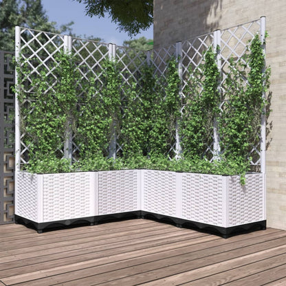 Jardinera Con Enrejado Pp Blanco 120x120x136 Cm_1