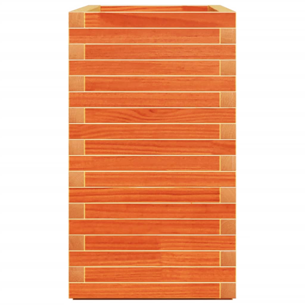 Jardinera Madera Maciza De Pino Marrón Cera 90x40x72 Cm_5