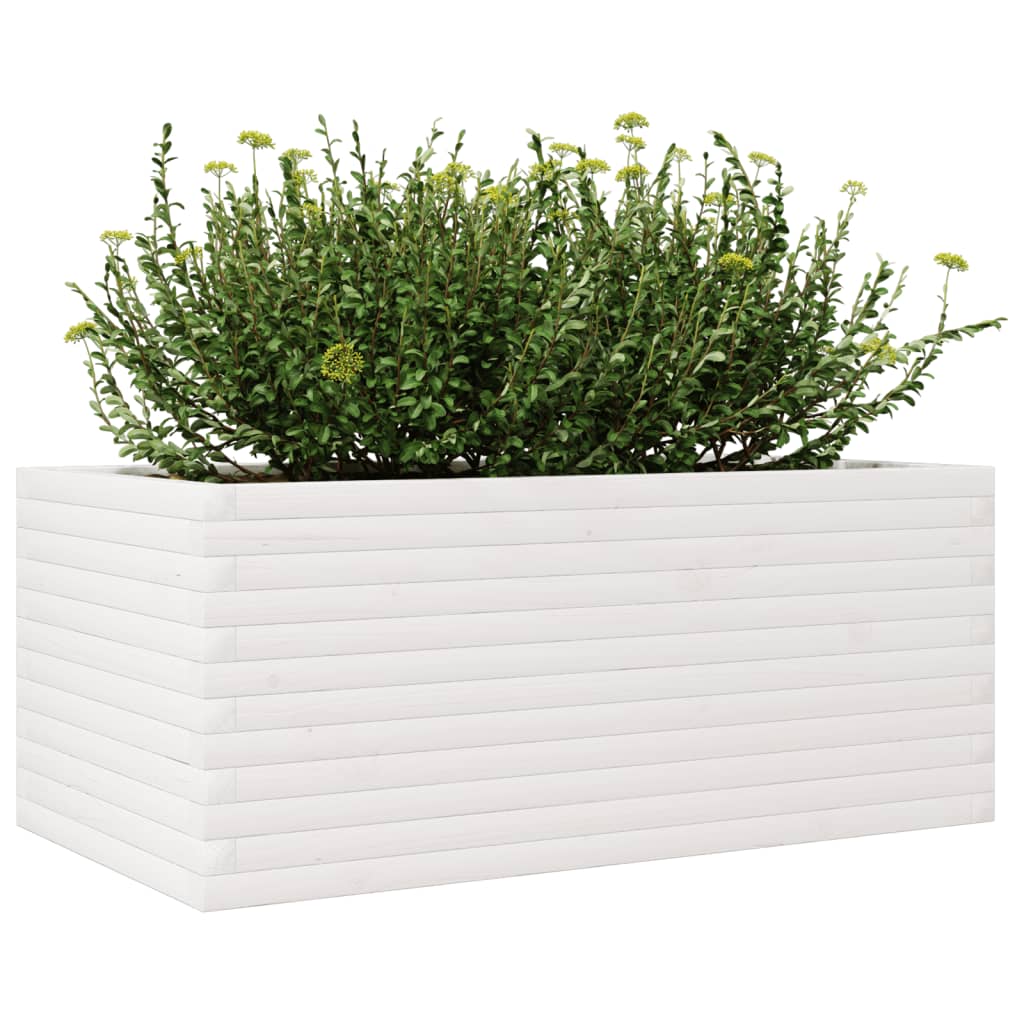 Jardinera De Madera Maciza De Pino Blanco 110x60x45,5 Cm_3