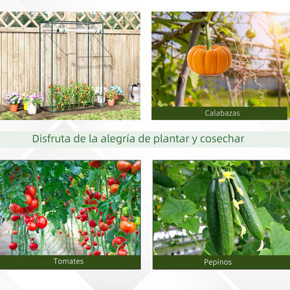 Outsunny Invernadero Con Puerta Enrollable De Acero 100x50x150 Cm Transparente_5