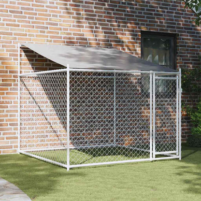 Jaula De Perros Techo Y Puerta Acero Galvanizado Gris 2x2x2 M_1