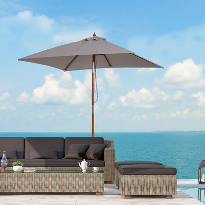 Outsunny Sombrilla De Jardín Rectangular 200x150x235 Cm Anti-uv Gris_1