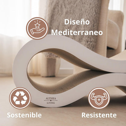 Rascador Ondulado Para Gatos Marina Con Base Antideslizante De Cartón Reciclado Althea Living 50x23x21.9cm_5