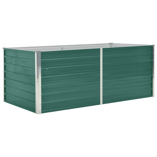 Jardinera Elevada De Acero Galvanizado Verde 160x80x45 Cm_0
