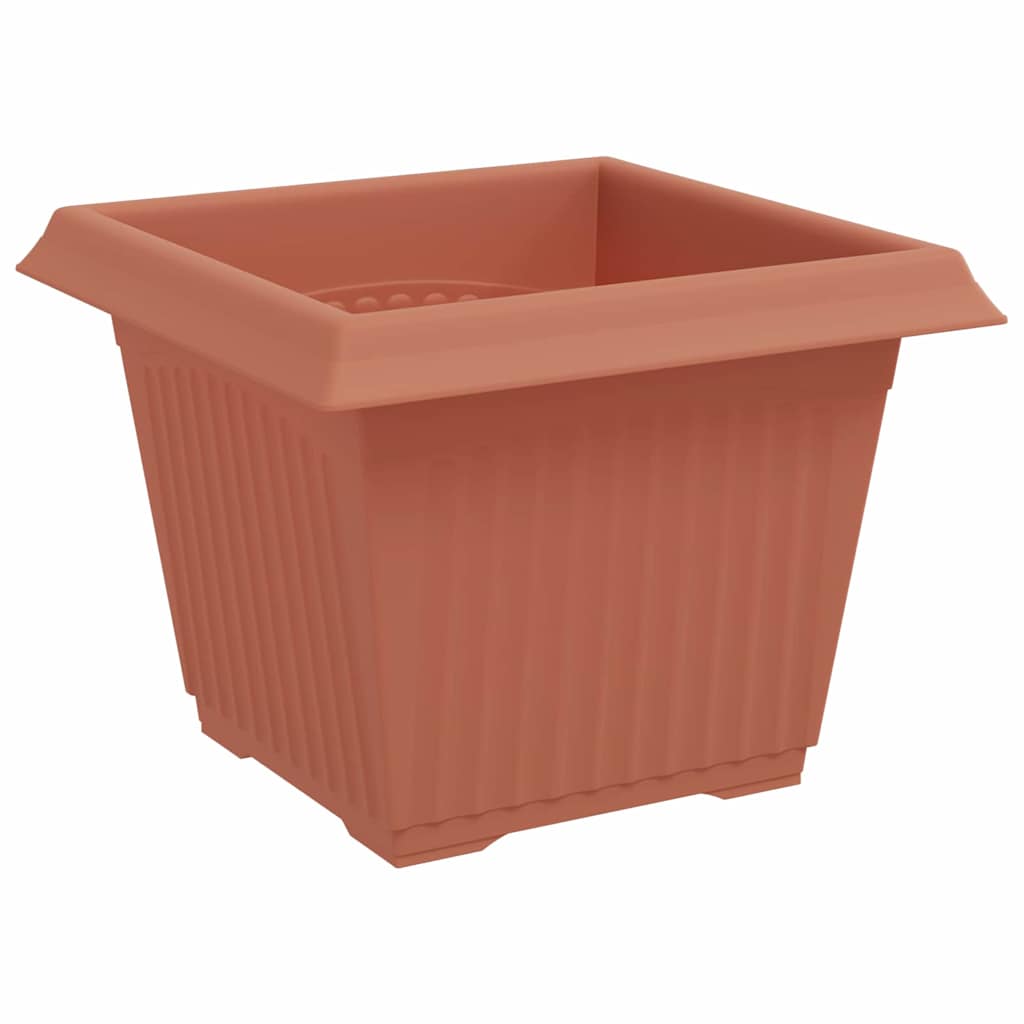 Maceta Cuadrada Para Flores 6 Pcs Rojo Ladrillo Plástico_4