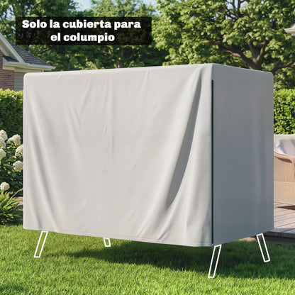 Outsunny Funda Balancín Jardín Con Cremallera 215x155x150 Cm Gris Claro_3