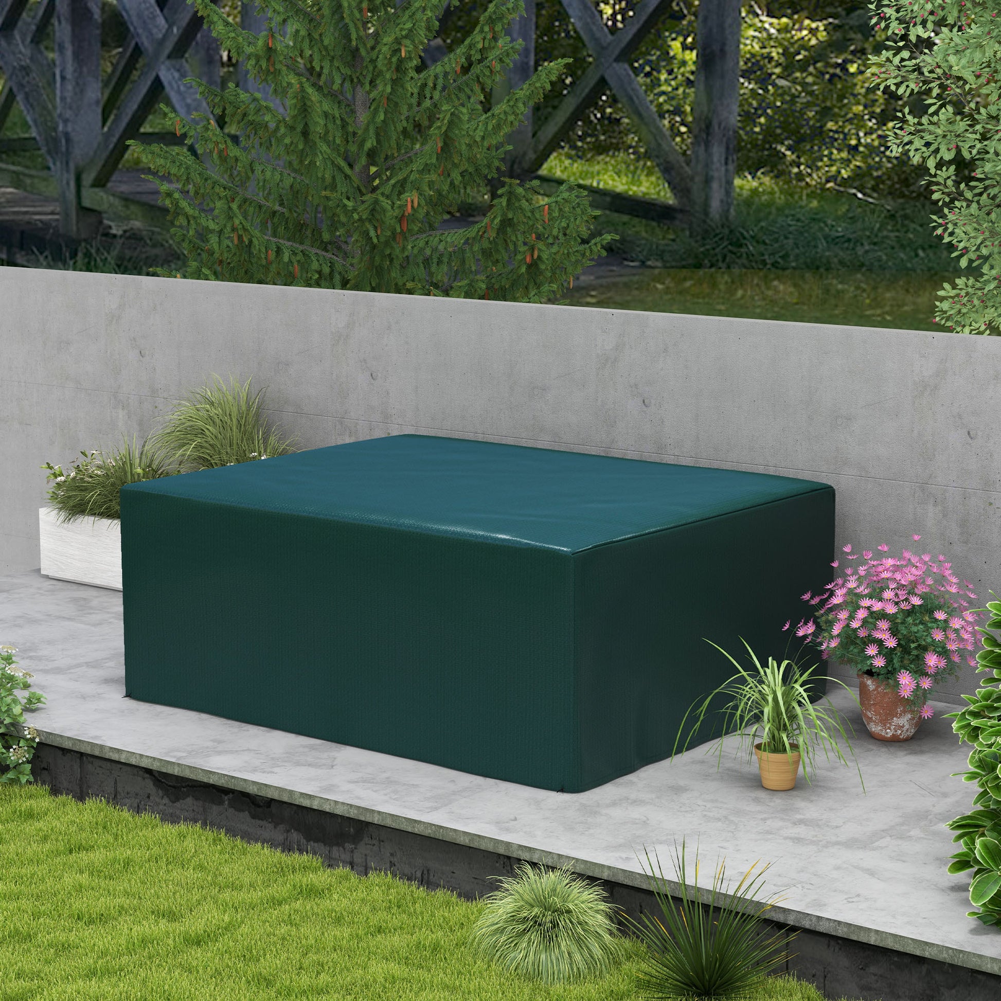 Outsunny Funda Protectora Para Muebles Rectangular 235x190x90 Cm Verde_1