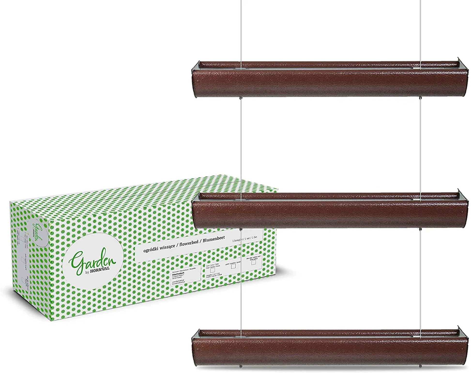 Juego De 3 Cajas De Flores, Colgantes, Longitud 75 Cm Bronce_2